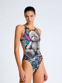 Maillot une pièce femme d'entraînement PINUP 459PF - Psycho