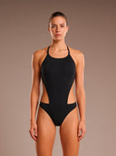 Maillot une pièce femme de plage Dega - Noir total