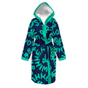 Peignoir enfant - 30ACF Bleu logo menthe, vue de face - BONESWIMMER