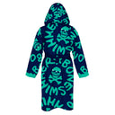 Peignoir - 30ACF Bleu logo menthe, vue de dos - BONESWIMMER