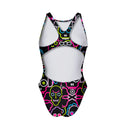 Costume intero bambina da allenamento PINUP 548PF - Skull tribe, vista posteriore