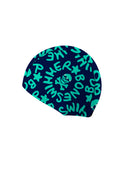 Bonnet de bain en tissu - 108CF Bleu logo menthe, image produit 1 - BONESWIMMER