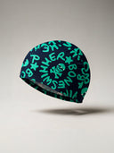 Bonnet de bain en tissu - 108CF Bleu logo menthe