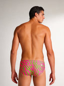Slip de natation homme d'entraînement H2OTTO 448HF - Rayures acidulées
