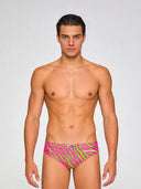Slip de natation homme d'entraînement H2OTTO 448HF - Rayures acidulées