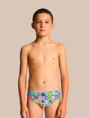 Slip de natation enfant d'entraînement H2OTTO 442HF - Carrés pop