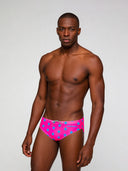 Slip de natation homme entraînement H2OTTO 440HF - Fuchsia étoile bleue