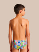 Slip de natation enfant d'entraînement H2OTTO 442HF - Carrés pop