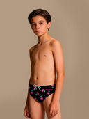 Slip de natation enfant d'entraînement H2OTTO 445HF - Cerises