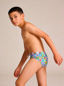 Slip de natation enfant d'entraînement H2OTTO 442HF - Carrés pop