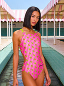 Maillot une pièce femme entraînement IBIZA 251IF - Canards rayés