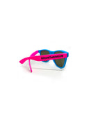 Lunettes de soleil modèle Wayfarer - Bleu Clair + Fuchsia Fluo