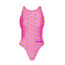 Costume intero donna da allenamento PINUP 562PF Papere righe, vista frontale
