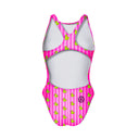 Costume intero donna da allenamento PINUP 562PF Papere righe, vista posteriore