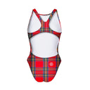 Costume intero bambina da allenamento PINUP 527P - Tartan, vista posteriore