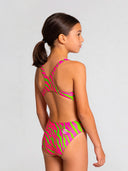 Maillot une pièce fille entraînement PINUP 564PF - Rayures acidulées