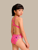 Maillot une pièce fille entraînement PINUP 562PF - Canards rayés