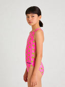 Maillot une pièce fille entraînement PINUP 562PF - Canards rayés