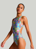 Maillot une pièce femme entraînement PINUP 558PF - Pop Squares