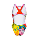 Costume intero bambina da allenamento PINUP 521P - Illusa, vista posteriore