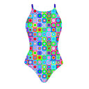 Maillot une pièce femme entraînement IBIZA 247IF - Pop squares