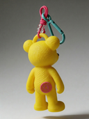Teddy Psycho Charm - Giallo + Fuchsia vista 2 — portachiavi, BONESWIMMER Made in Italy
