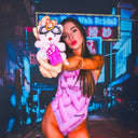 Costume intero donna da allenamento Pinup 525P - Teschio Lana