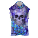 Poncho in microfibra 11PO - Skull Lilla — telo in microfibra, BONESWIMMER Made in Italy