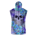 Poncho in microfibra 11PO - Skull Lilla vista 2 — telo in microfibra, BONESWIMMER Made in Italy